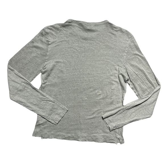 Club Monaco Gray Long Sleeve Linen Tee L - Picture 6 of 8